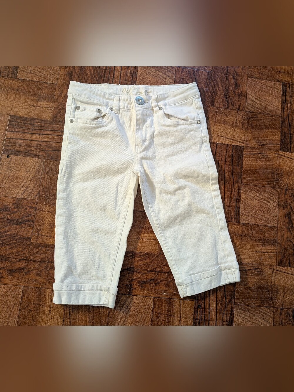 2009 Levi's White Denim Jean Shorts Cuffed Women's Size 14 Regular